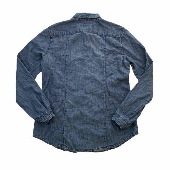 LOFT Blue Softened Button Down Blouse - Picture 2 of 5